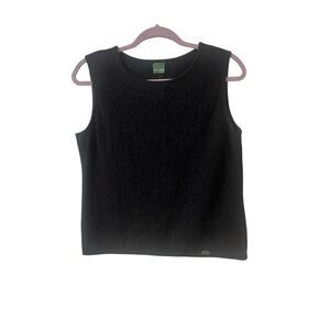 Geiger sweater vest black with subtle gold pattern sz 42 /large
